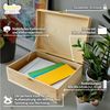 Creative Deco Holzkiste Natur mit Deckel und Schloss, Erinnerungsbox Baby Groß Holzbox mit Deckel Unlackiert Kasten Bild 3