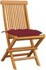 vidaXL Gartenstühle mit Weinroten Kissen 8 Stk. Massivholz Teak 3072941 Bild 3