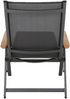 RENO Sonnenliege, Gestell: Aluminium iron grey, Armlehnen: Teak, Textil: grau Bild 3