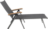 RENO Sonnenliege, Gestell: Aluminium iron grey, Armlehnen: Teak, Textil: grau Bild 2