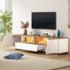Merax Lowboard mit LED-Beleuchtung & Hochglanz-Front (perfekt für 75 Zoll TV, 1 St, 180x40x46 cm), TV-Schrank mit 2 Schubladen, 2 Schränke und halboffene Ablagefächer Bild 2