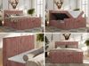 Boxspringbett, Doppelbett mit zwei Bettkästen und hohem Kopfteil aus Cordstoff - TILIANO DUO - 160 x 200 cm - Rosa Cord - H3 Bild 2