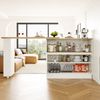 Um 360° drehbare Essbar (Hauptkörper 90 x 45 x 100 cm), modernes, einfaches, multifunktionales, drehbares Sideboard mit Ablageflächen und Glas, geeignet für Küchen und Restaurants Bild 2