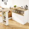 Um 360° drehbare Essbar (Hauptkörper 90 x 45 x 100 cm), modernes, einfaches, multifunktionales, drehbares Sideboard mit Ablageflächen und Glas, geeignet für Küchen und Restaurants Bild 5