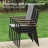 PHI VILLA Gartenstuhl (mit Textilene Stapelbare Balkonstuhl für Garten Balkon Outdoor Terrasse Wetterfest), 2er Set Aluminium Terrassenstühle Bild 2