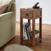 Beistelltisch MUMBAI Massiv-Holz Sheesham 68cm hoch Wohnzimmer-Tisch mit Schublade Design Landhaus-Stil Couchtisch Bild 2