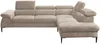 Vente-unique - SEPINA Sofa SamtStoff Beige - B 214 cm x H 75 cm x L 280 cm Bild 4