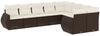 vidaXL 9-tlg. Garten-Sofagarnitur mit Kissen Braun Poly Rattan 3221842 Bild 2