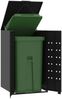 Mülltonnenbox GORILO für 1 Tonne Schwarz 69x79x117 cm Stahl | Mülltonnenverkleidung 1er Mülltonnenhaus Bild 4