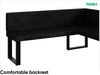 MEBLINI Eckbank für Esszimmer mit ausziehbarem Tisch - Küchenbank - Essecke - Sitzecke Küche - ERIC - U-Beine 128x168x87cm Rechts - Graphit Samt/M Weiß Hochgl. Bild 5