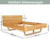 Massivholzbett 160x200cm KEILO - Eichenholz | Bettrahmen mit Bettkopf, Holzbett naturgeölt, Holzkufen | Bettgestell Doppelbett Futonbett Bild 2
