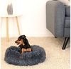 lionto Tierkissen Donut rund mit Rand, Plüschbezug, weiches & gemütliches Hundebett mit Anti-Rutsch-Noppen Bild 2