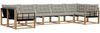 vidaXL Outdoor-Sofagarnitur mit Kissen 7 pcs Weiß und Hellgrau 3389049 Bild 2