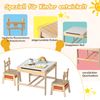 Kindertisch mit 2 Stühlen in Roboterform 4-in-1 Aktivitätstisch mit beidseitiger Weißwandtafel & Schultafel Bild 5