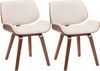 CLP Esszimmerstühle 2er Set Beverley mit Stoffbezug Polsterstühle in Walnussoptik,walnuss/creme Bild 1