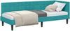 vidaXL Eckbettgestell mit Kopfteil Türkis 80 cm x 200 cm Samt 42016416 Bild 2