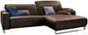 KAWOLA Sofa YORK Leder Life-line hasel Recamiere rechts Fuß Metall Chrom matt 85 x 180 x 284 cm Bild 2
