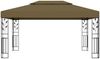 vidaXL Pavillon mit Doppeldach & LED-Lichterkette 3x4 m Taupe 3070313 Bild 4