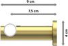 Gardinenstangen-Set Platon Elanto 160 cm, 1-läufig (ohne Ringe), 20 mm Ø Messing-Optik Bild 2