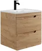 Vente-unique - ARUBA Waschbeckenmöbel Holz, Platte Beige - B 46 cm x H 59 cm x L 60 cm Bild 2
