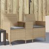 vidaXL Gartensofa 2-Sitzer mit Tisch und Kissen Beige Poly Rattan 4003887 Bild 2