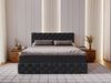 GRAINGOLD Canolo Doppelbett 140x200, Boxspringbett mit zwei Bettkästen, Glamour Stil, Velour-Stoff, Schwarz Bild 3