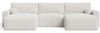GRAINGOLD Wohnlandschaft U-Form Aurora U, Ecksofa mit Schlaffunktion, Bettkasten, mit losen Kissen, Cord-Stoff, Creme Bild 2