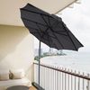 Spetebo Sonnenschirm Doppel Sonnenschirm 300 x 150 cm - anthrazit, LxB: 300.00x150.00 cm, Packung, mit Handkurbel, Drei Kuppel Sonnenschutz Gartenschirm Bild 4