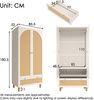 Kleiderschrank 85,5x52x180,5 cm, Landhausstil mit Rattanfront, 1 Schublade & höhenverstellbaren Regalen,Weiß Bild 4