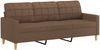 vidaXL 3-tlg. Sofagarnitur mit Kissen Braun Stoff 3201245 Bild 5