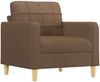 vidaXL 3-tlg. Sofagarnitur mit Kissen Braun Stoff 3201245 Bild 3