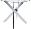 Esstisch 80 x 80 x 75 cm, Glasplatte mit Metallgestell in Silber, modernes Design Bild 5