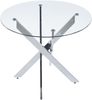 Esstisch 80 x 80 x 75 cm, Glasplatte mit Metallgestell in Silber, modernes Design Bild 2