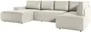 Vente-unique - AMELIA Sofa SamtStoff Beige - B 195 cm x H 85 cm x L 349 cm Bild 4
