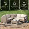 STEELSØN 'Alniyat' Polyrattan 4-tlg. Gartenlounge mit Tisch und Aufbewahrungsbox, beige, wetterfest, Outdoor Sitzgruppe für 4 Personen Bild 3