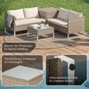 STEELSØN 'Alniyat' Polyrattan 4-tlg. Gartenlounge mit Tisch und Aufbewahrungsbox, beige, wetterfest, Outdoor Sitzgruppe für 4 Personen Bild 5