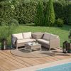 STEELSØN 'Alniyat' Polyrattan 4-tlg. Gartenlounge mit Tisch und Aufbewahrungsbox, beige, wetterfest, Outdoor Sitzgruppe für 4 Personen Bild 2