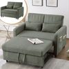 Schlafsofa mit Schlaffunktion, Sitzfläche 166x95 cm, Army Green, dreistufig verstellbare Rückenlehne, Baumwoll-Leinen-Stoff,82.5x114x77 cm Bild 3
