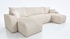 Wohnero24 Habana U Ecksofa 325x153 cm mit Schlaffunktion 281x133 cm – Große Wohnlandschaft U-Form – Sofa U mit Bettkasten – Cord Creme Couch XXL – Familien Sofa Modern Bild 5
