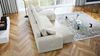 Wohnero24 Habana U Ecksofa 325x153 cm mit Schlaffunktion 281x133 cm – Große Wohnlandschaft U-Form – Sofa U mit Bettkasten – Cord Creme Couch XXL – Familien Sofa Modern Bild 3