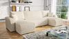 Wohnero24 Habana U Ecksofa 325x153 cm mit Schlaffunktion 281x133 cm – Große Wohnlandschaft U-Form – Sofa U mit Bettkasten – Cord Creme Couch XXL – Familien Sofa Modern Bild 2