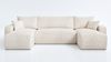 Wohnero24 Habana U Ecksofa 325x153 cm mit Schlaffunktion 281x133 cm – Große Wohnlandschaft U-Form – Sofa U mit Bettkasten – Cord Creme Couch XXL – Familien Sofa Modern Bild 4