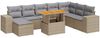 vidaXL 9-tlg. Garten-Sofagarnitur mit Kissen Grau Poly Rattan Akazie 3327413 Bild 2