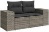 vidaXL 9-tlg. Garten-Sofagarnitur mit Kissen Grau Poly Rattan Akazie 3327413 Bild 5