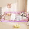 Schlafsofa mit Bettfunktion und Lattenrost, 140x200 cm, Polsterbett, Doppelbett, Jugendbett, Bezug aus Vlies Bild 2
