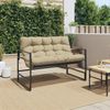 vidaXL Gartenbank mit Kissen Taupe 113 cm Stahl 4009300 Bild 3