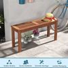COSTWAY Gartenbank (1-St), wetterfest, 2-Sitzer Massivholz, ohne Rückenlehne, 100cm Bild 2