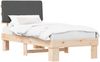 vidaXL Bettgestell mit gepolstertem Kopfteil Dunkelgrau 80 x 200 cm 877380 Bild 2