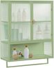 Flieks Badezimmer Hängeschrank, 60 x 23 x 78cm, Badezimmerschrank mit 2 Ablagefächern, offenen Fach und Handtuchhalter, Grün Bild 3