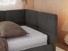 Jugendbett 90x200 ARVO Polsterbett mit Bettkasten, Stauraum & Gasdruckfeder, Modernes Design mit Kopfteil - Dunkelgrau Velvet - Rechts Seite Bild 4